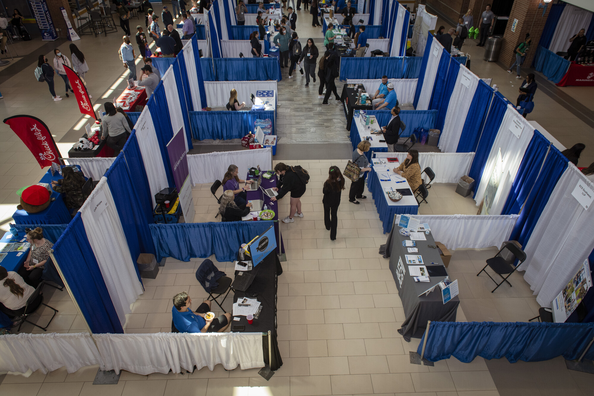 career fair with students